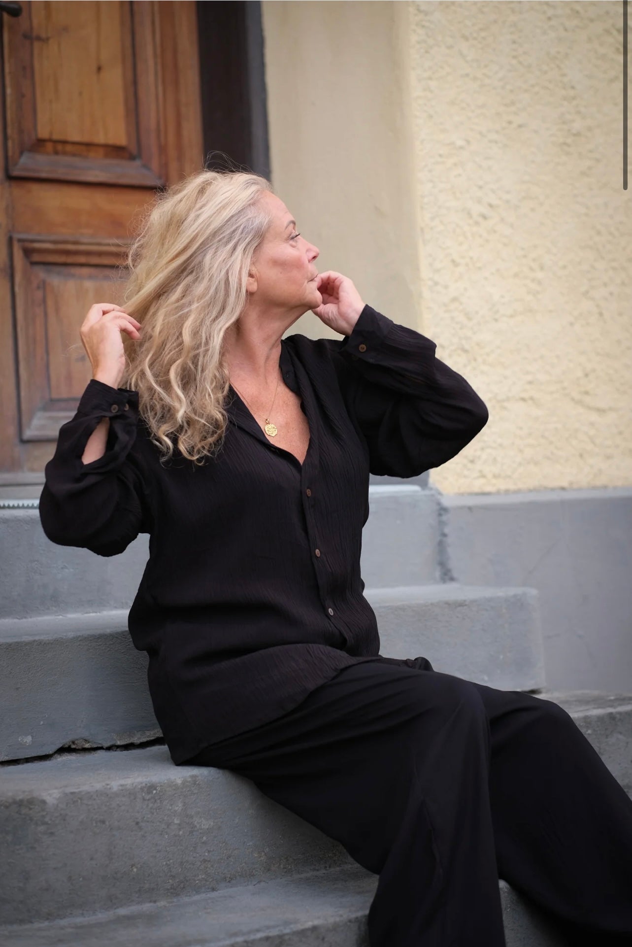 Wide pant ”black” - Mad peach