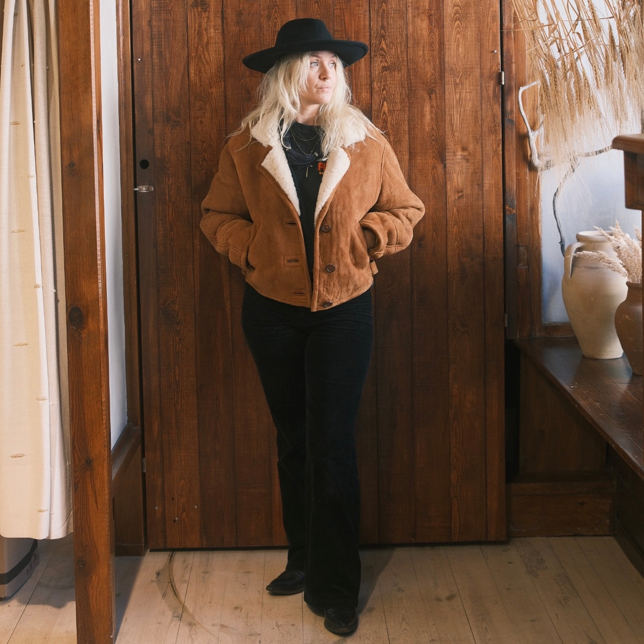 Shearling Jacka Kort