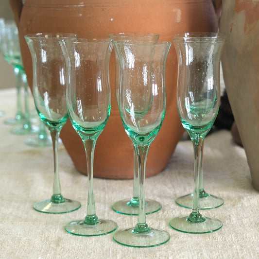 Gröna Recyclade Champagneglas
