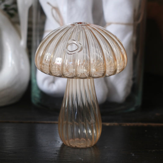 Munblåst Bärnstensfärgad Liten Glasvas