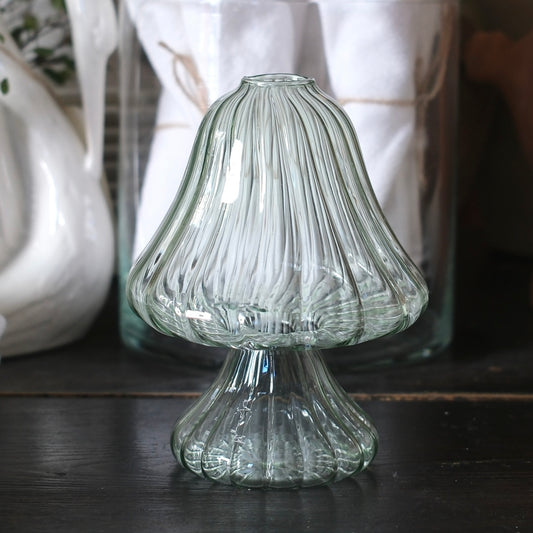 Munblåst Grön Liten Glasvas