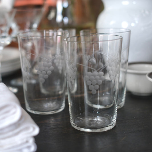 Set om 4 Tunna Vintage Dricksglas