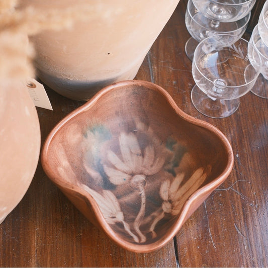 Fyrkantig Skål med Blommor