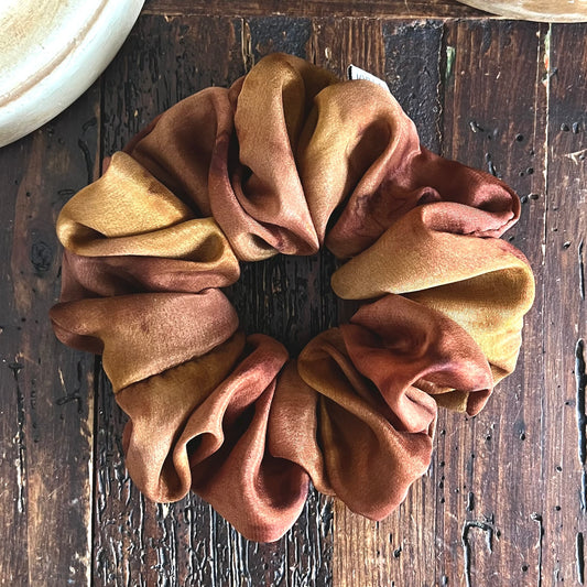 Silkestofs M - Melerad Brun