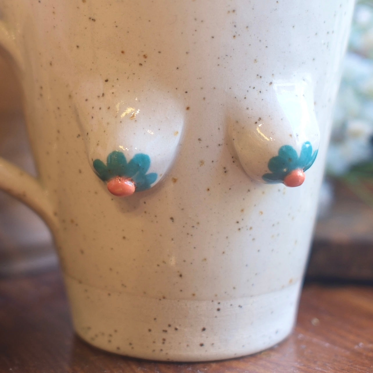 Tuttmugg Te Large - Turkosa Blommor