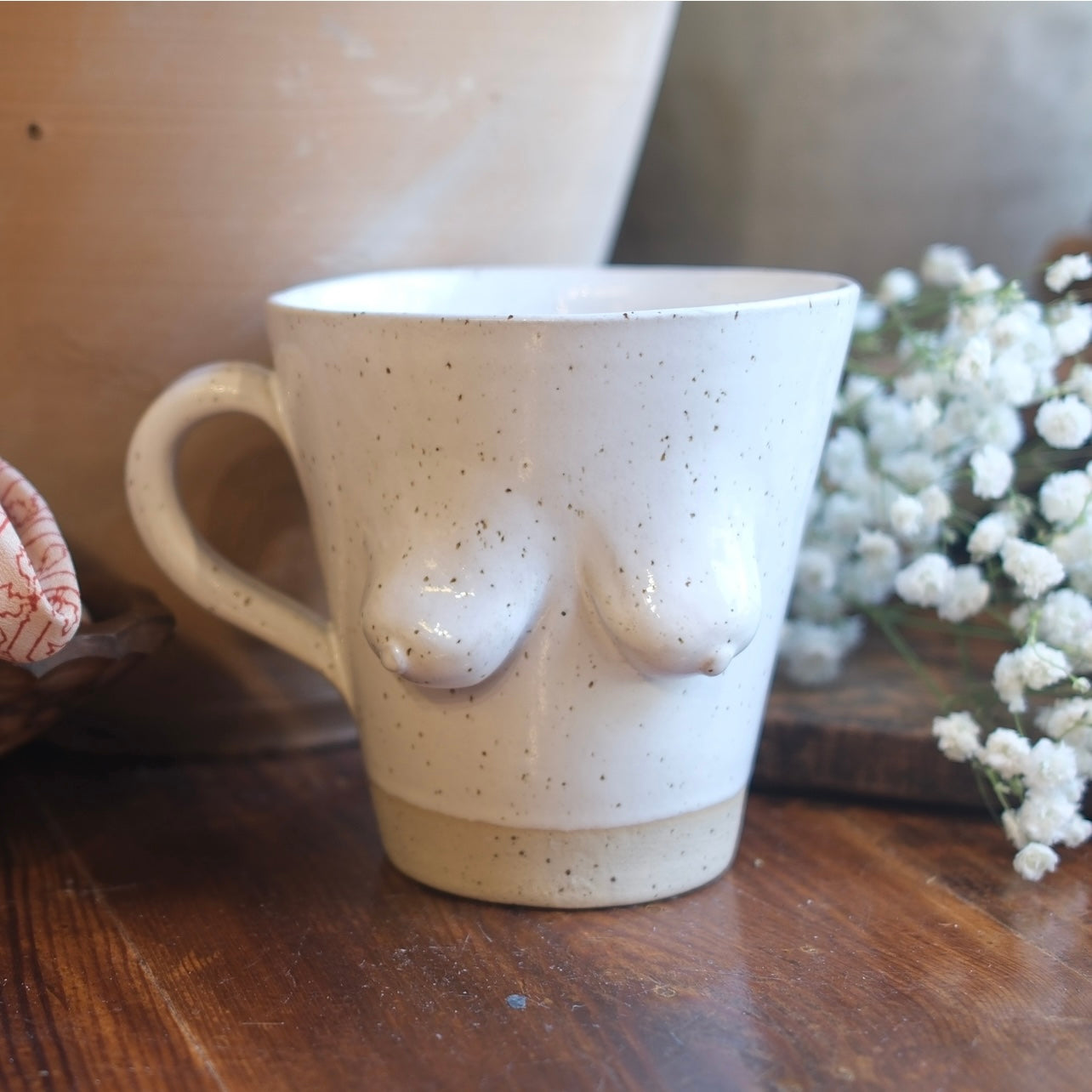 Tuttmugg Te Large - Vit Glasyr