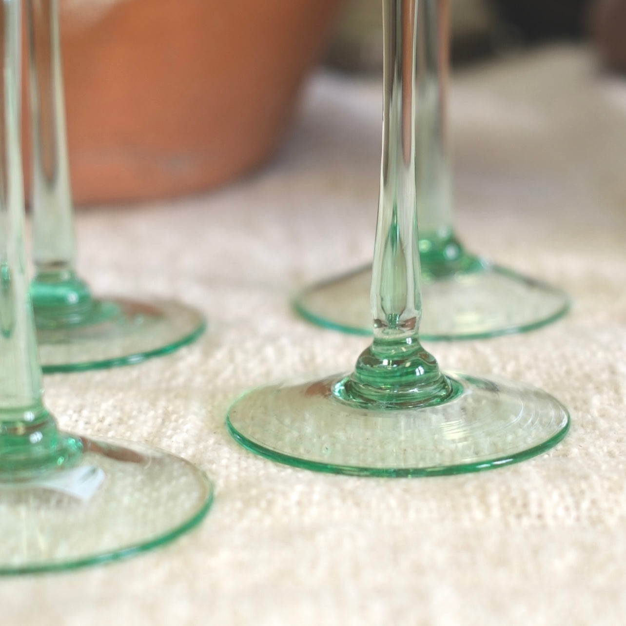 Gröna Recyclade Champagneglas