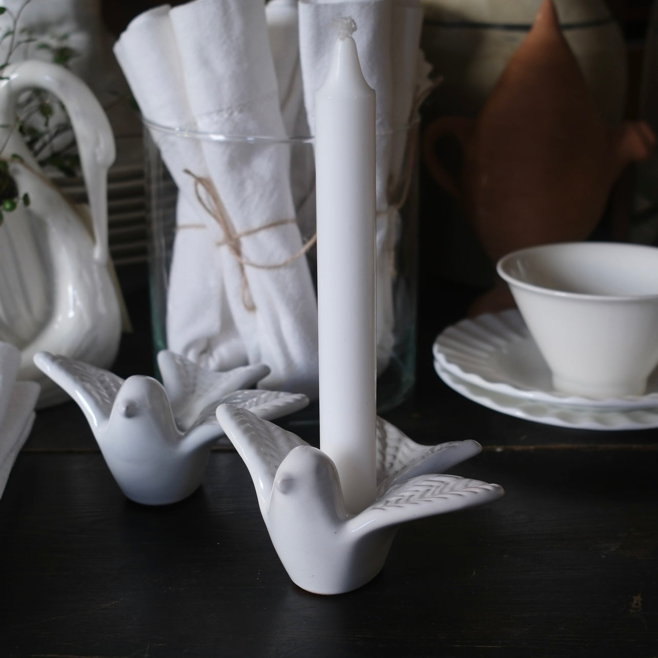 Fågelformad Ljusstake