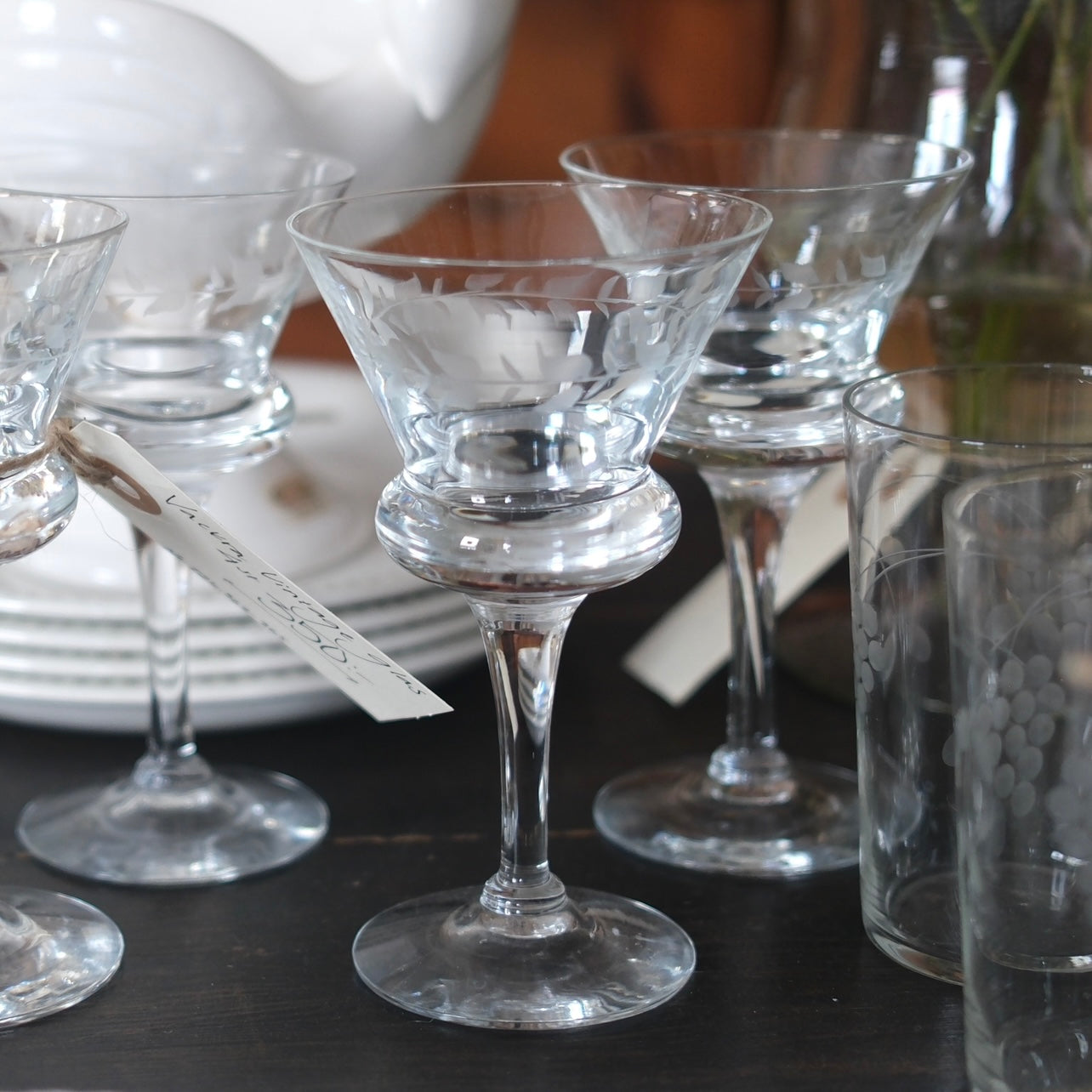 Set med 4 Vintage Vinglas