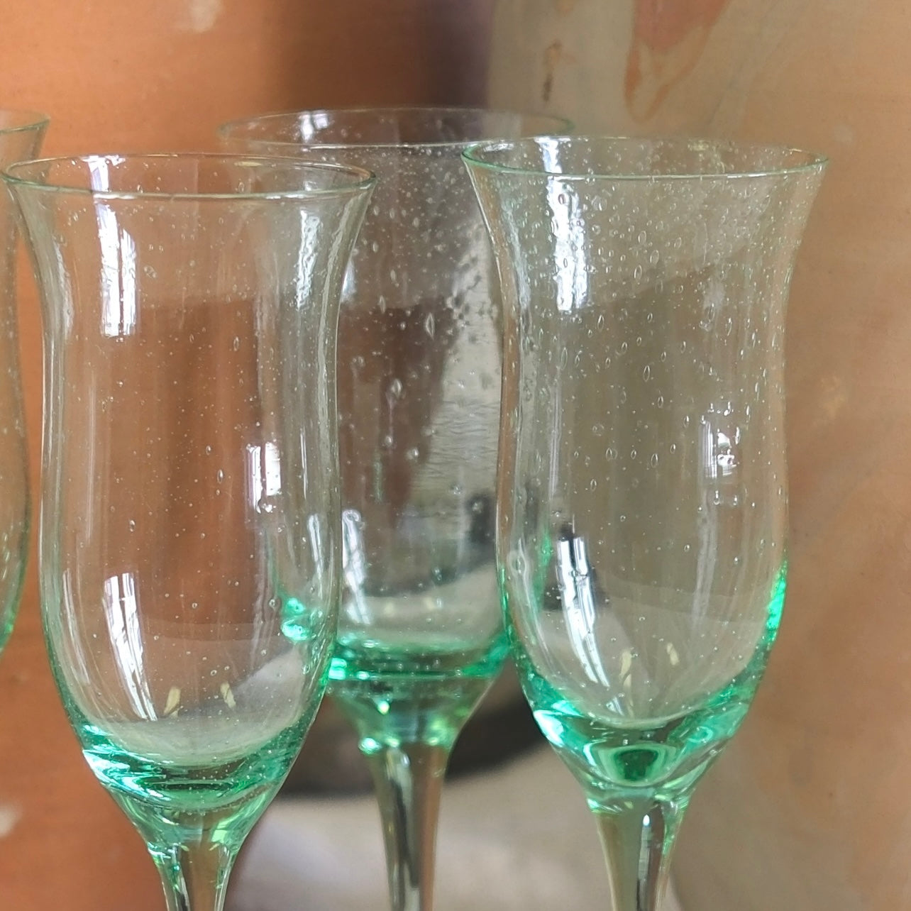 Gröna Recyclade Champagneglas
