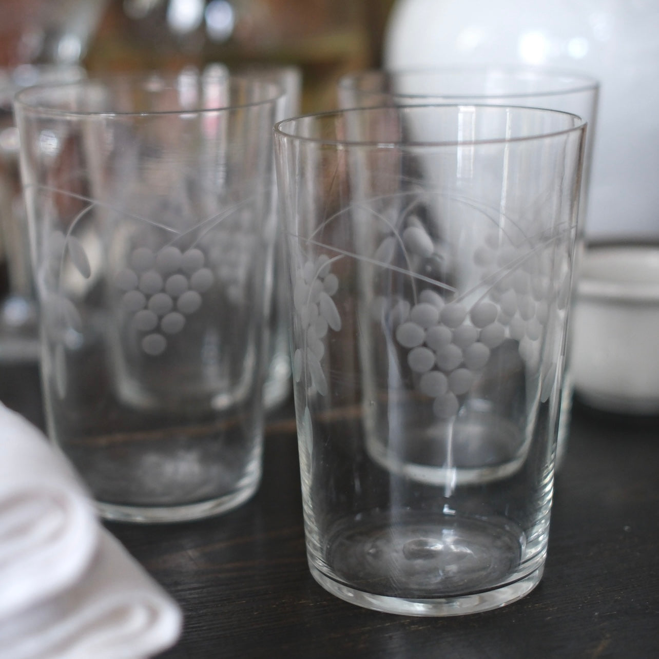 Set om 4 Tunna Vintage Dricksglas