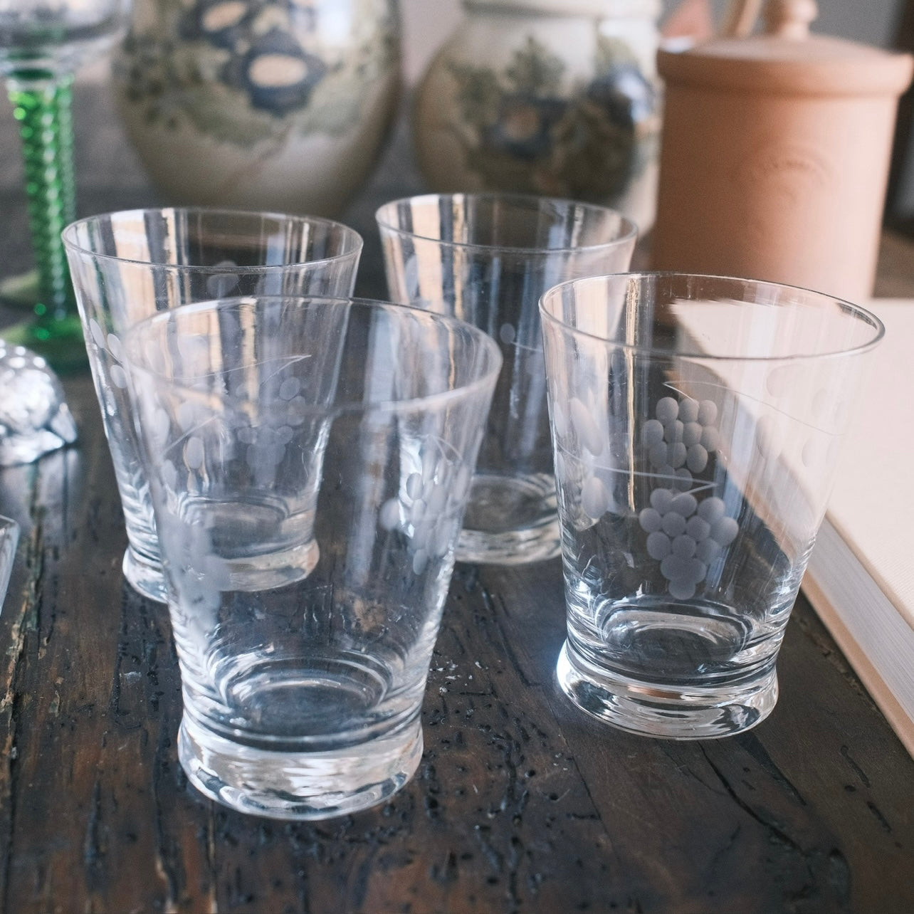 Glas Med Druvmotiv