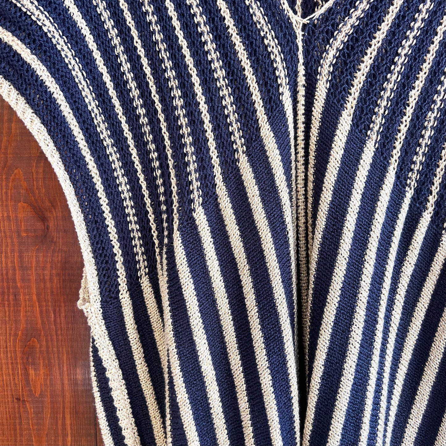 Stickad Blå Kaftan - Storlek L