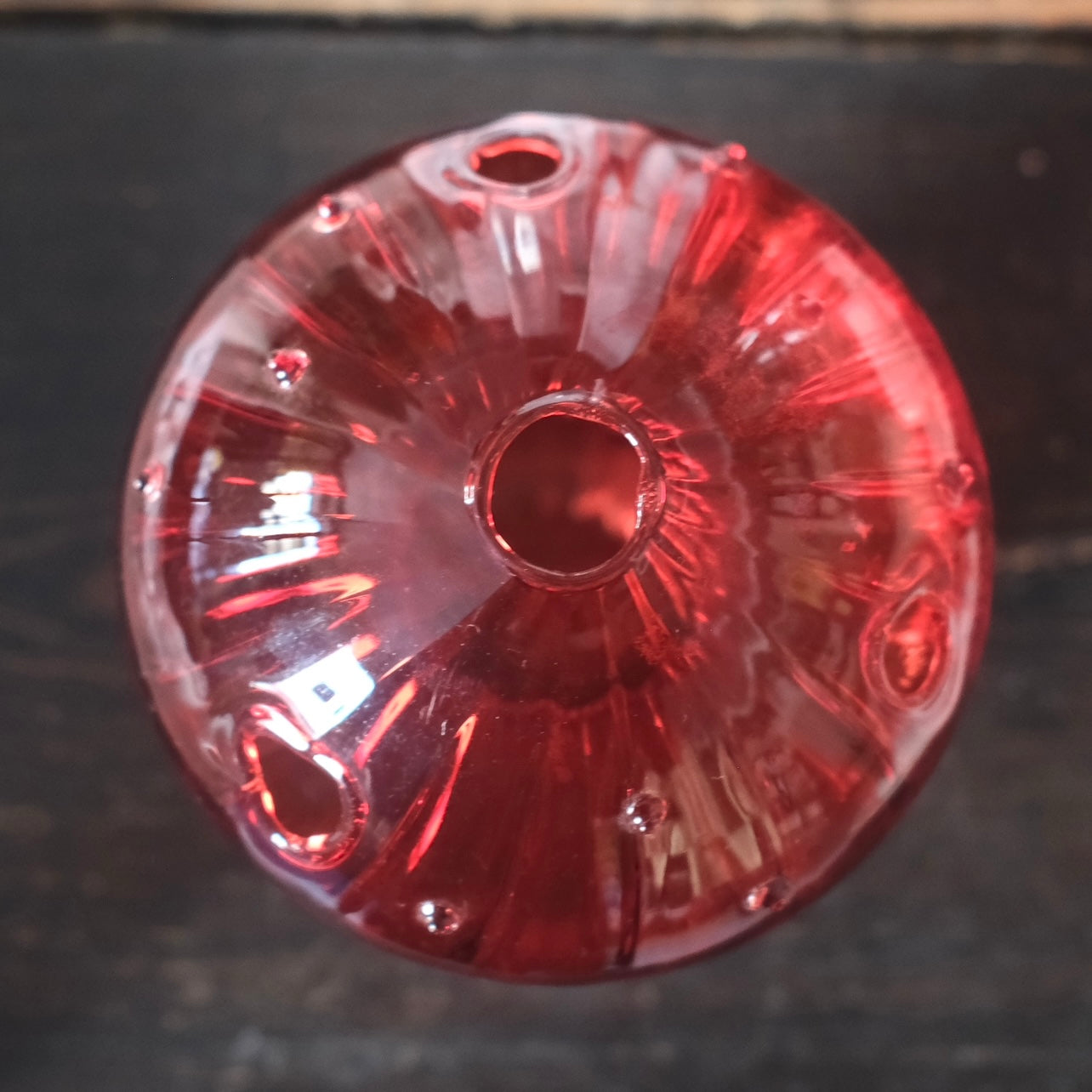 Munblåst Röd Glasvas