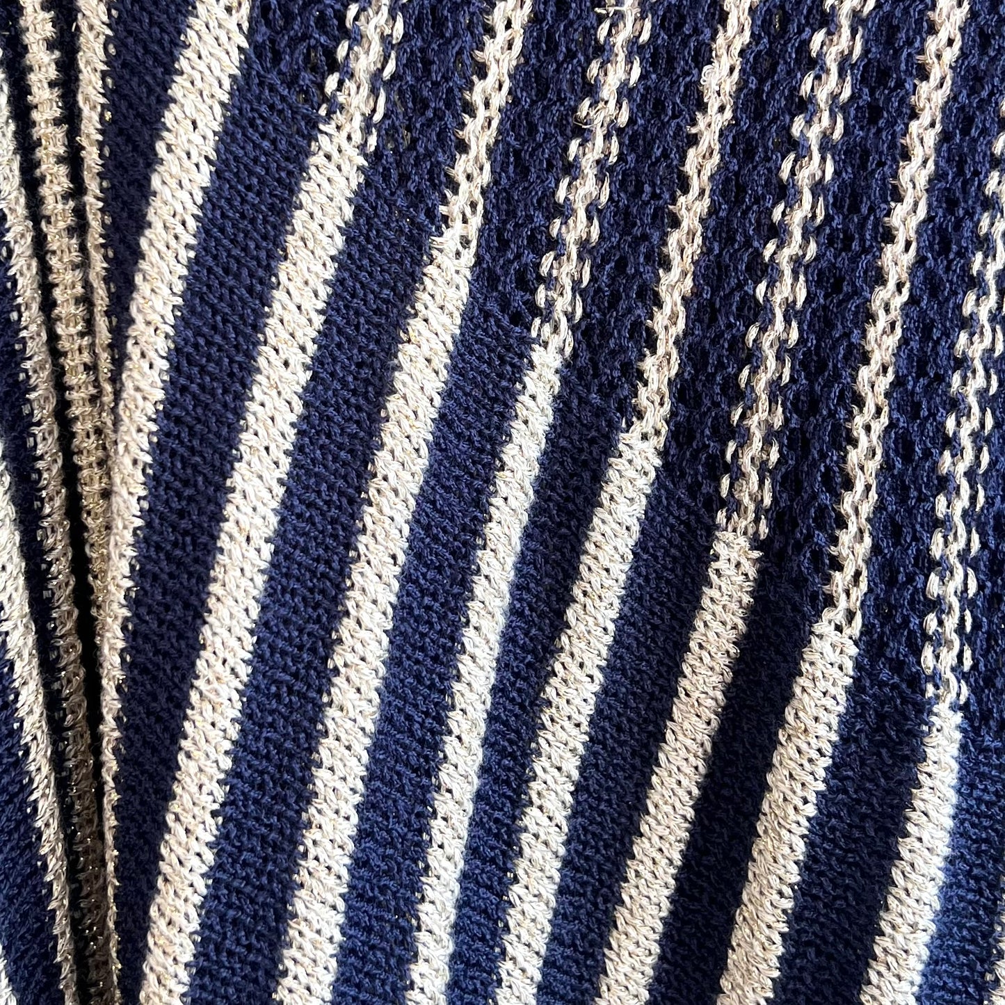 Stickad Blå Kaftan - Storlek L