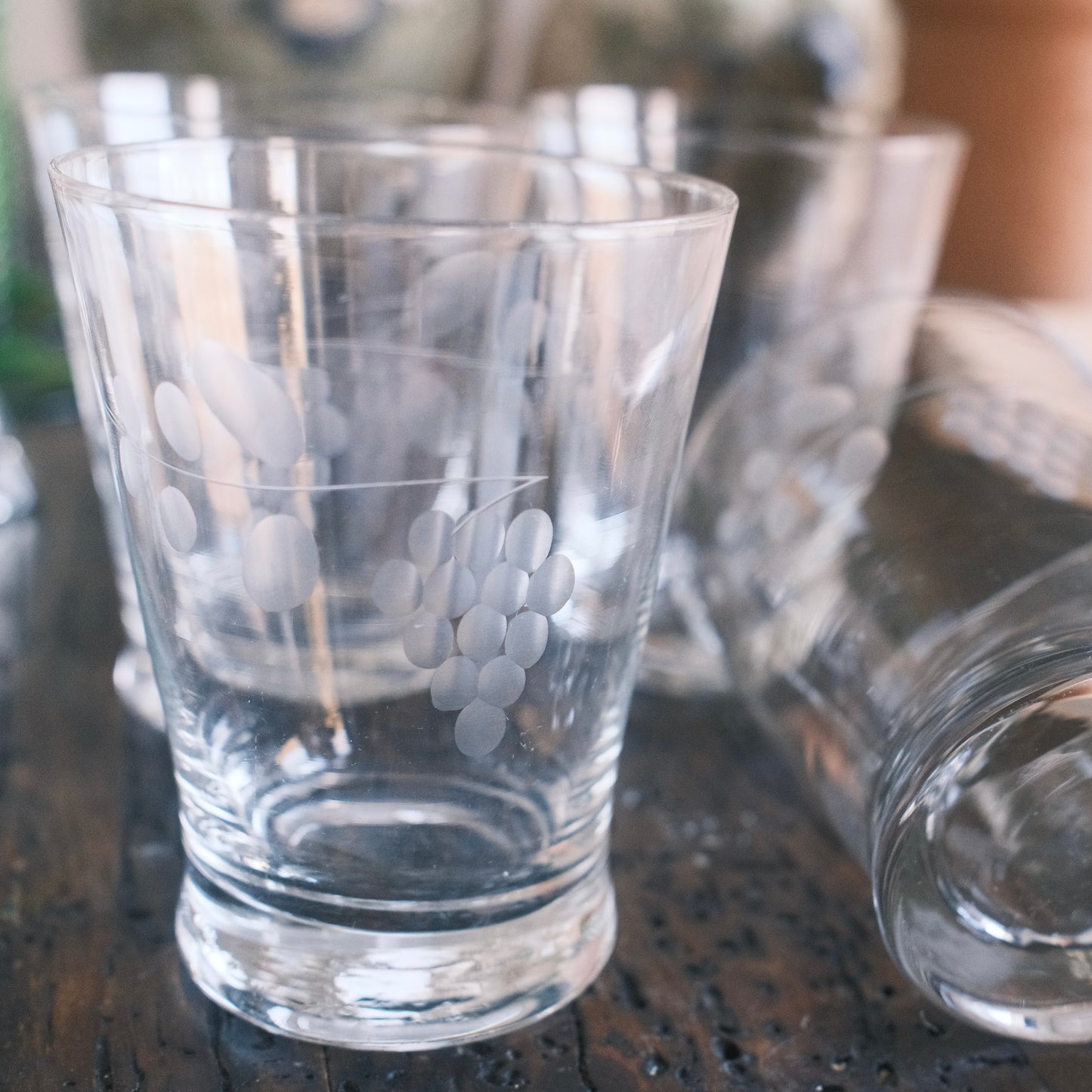 Glas Med Druvmotiv