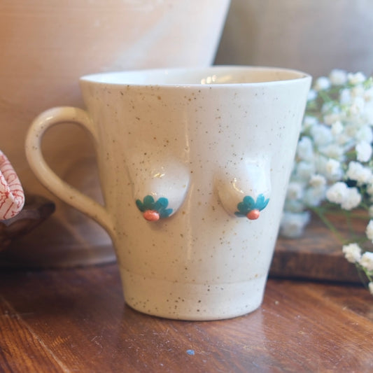 Tuttmugg Te Large - Turkosa Blommor