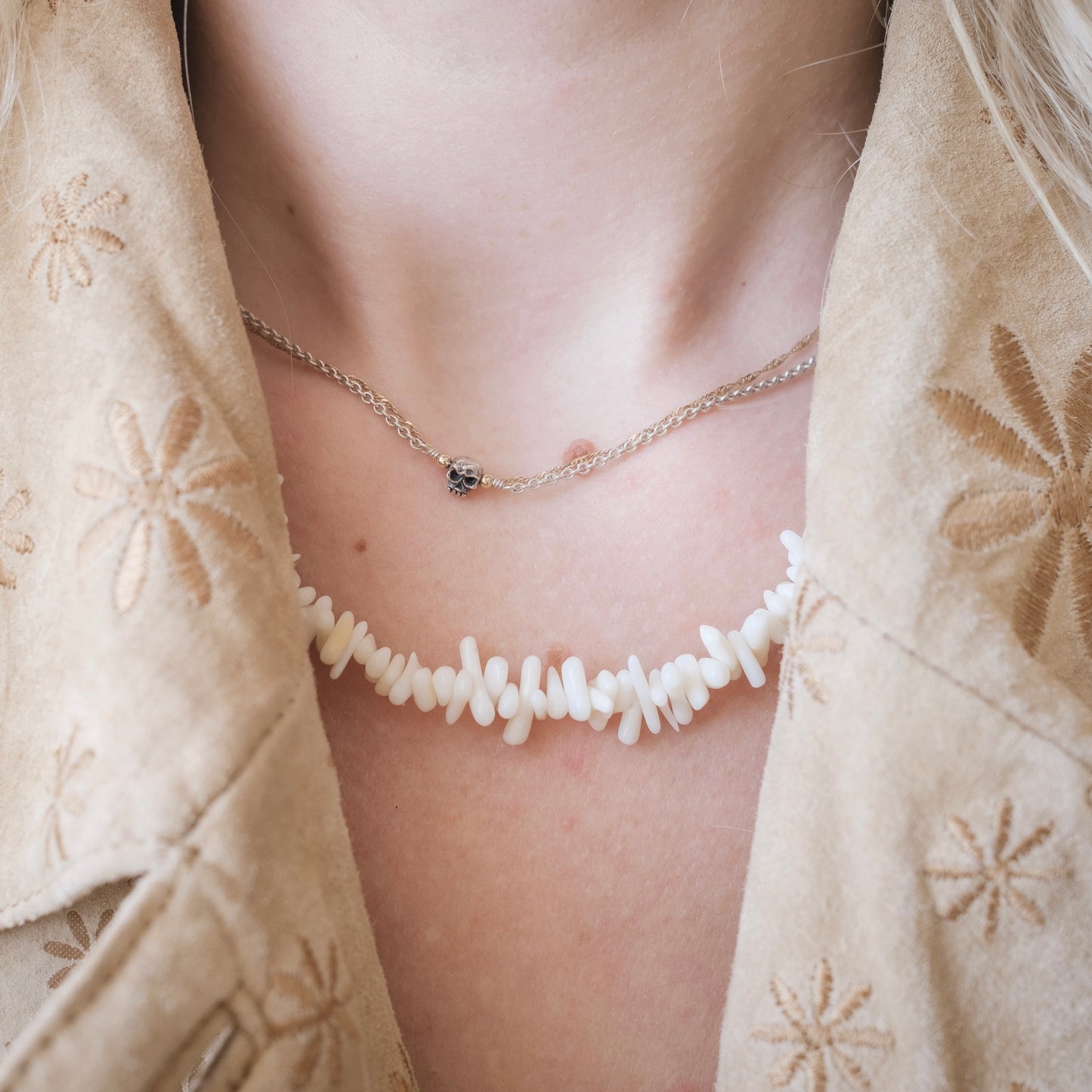 Alex - Vintage Pearl Necklace Silver